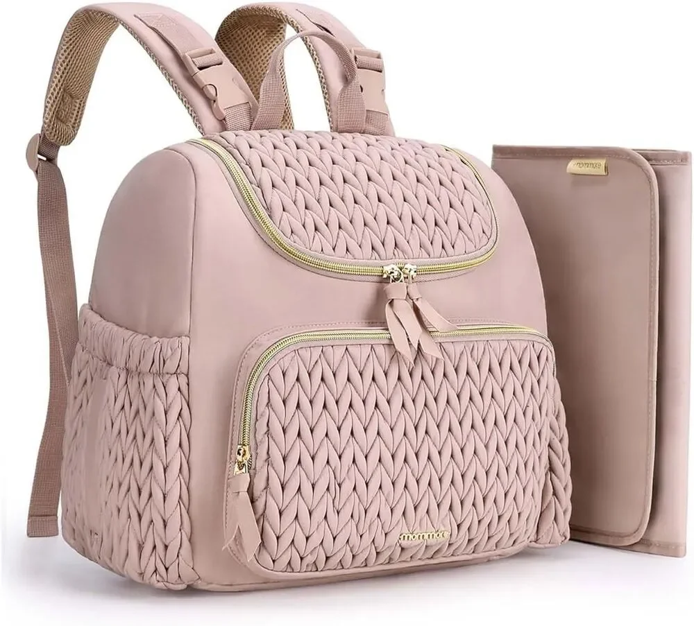 mommore Diaper Bag Small Diaper Backpack Pink